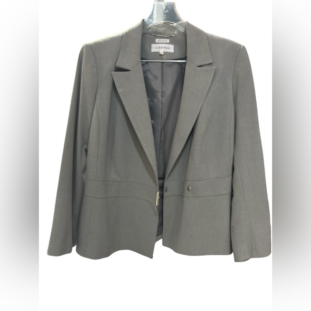 Calvin Klein Gray Blazer Professional Suit Jacket